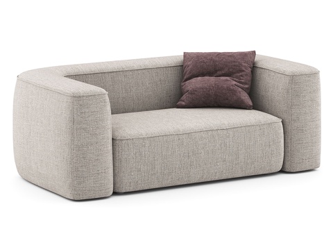  现代简约双人沙发 双人沙发 简约沙发 休闲沙发 客厅沙发3d模型 