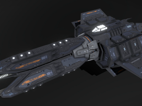  科幻战斗机路障3d模型 