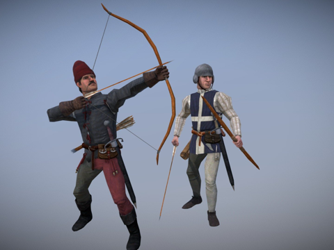  法国民兵弓箭手3d模型 