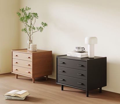 中古复古床头柜su模型