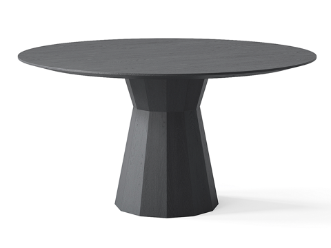  现代简约餐桌 餐桌 简约餐桌 黑色木纹餐桌 桌 餐厅3d模型 