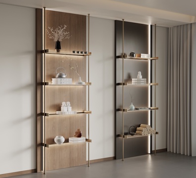  新中式置物架 茶架3d模型 