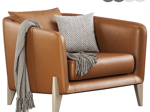  West Elm Delray扶手椅3d模型 