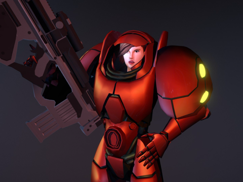  女性星际战士3d模型 