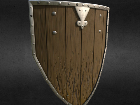  简易鸢形盾3d模型 