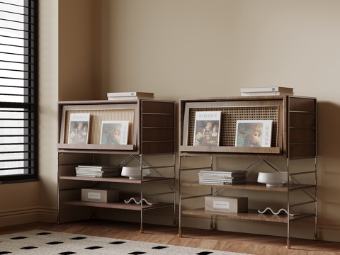  现代中古风斗柜 储物柜 边柜3d模型 