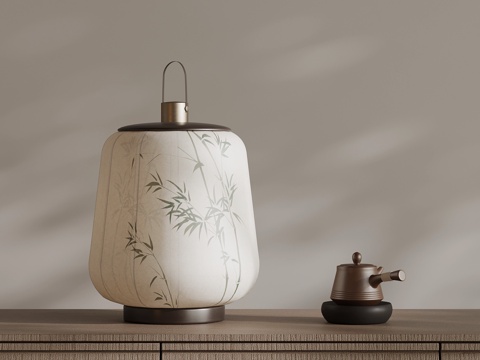  新中式台灯3d模型 