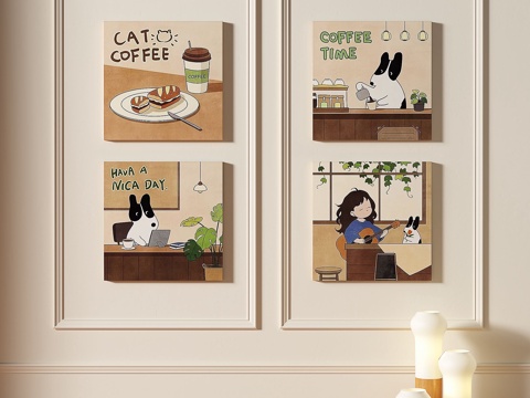  现代，儿童，组合，装饰画3d模型 