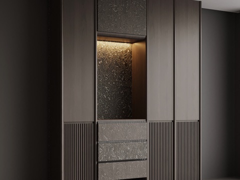  意式鞋柜su模型 