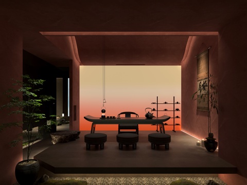 高端茶楼会所 最新全套施工图 效果图合集cad施工图