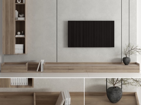  TV墙面套装083d模型 