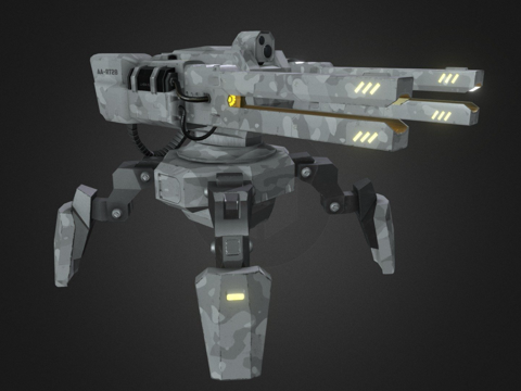  科幻机器人炮塔3d模型 