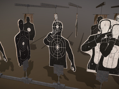  射击靶标包3d模型 