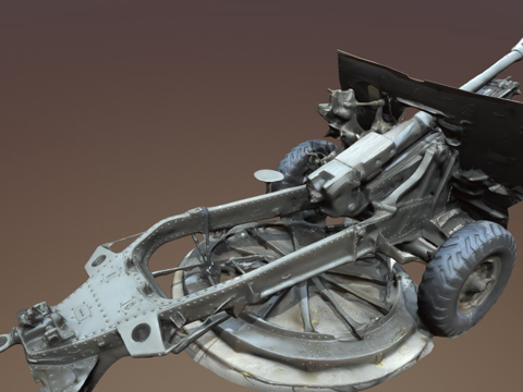  榴弹炮军械QF 25磅炮3d模型 