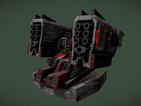  武器导弹炮塔3d模型 