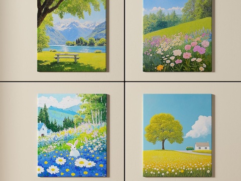  北欧，儿童，挂画3d模型 