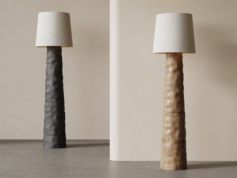  现代中古风落地灯3d模型 