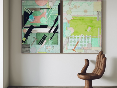  现代挂画 装饰画 客厅挂画 玄关挂画 书房挂画 单椅3d模型 