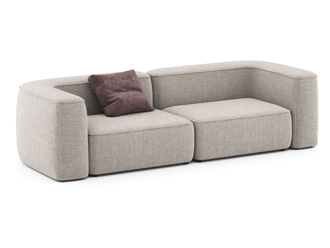  现代简约双人沙发 双人沙发 简约沙发 客厅沙发 抱枕3d模型 