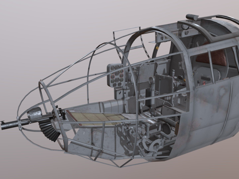  旧款He111H16驾驶舱3d模型 