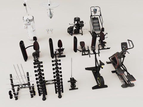  健身器材3d模型 