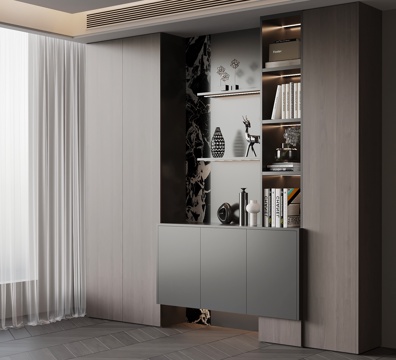  现代书柜3d模型 