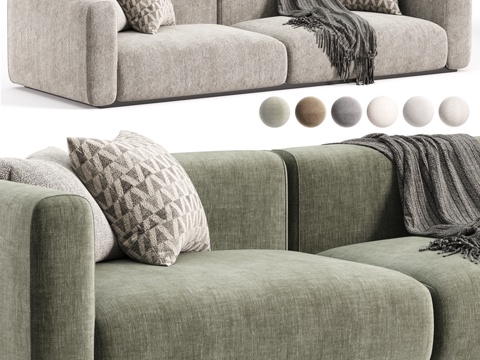  Flexform Lario 织物沙发3d模型 