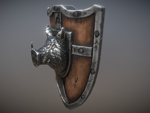  战猪盾牌3d模型 