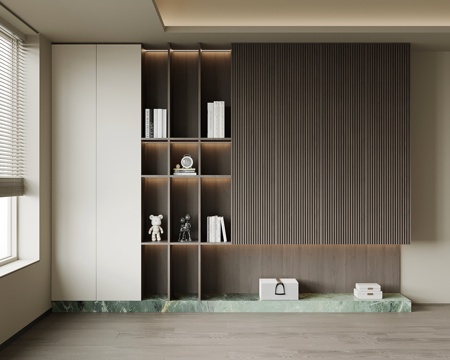  现代意式书柜3d模型 