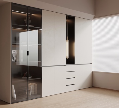  现代衣柜 通顶柜3d模型 