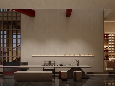 高端茶楼会所 最新全套施工图 效果图合集cad施工图