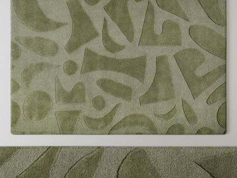  现代地毯 布艺地毯 方形地毯 客厅地毯 卧室地毯3d模型 