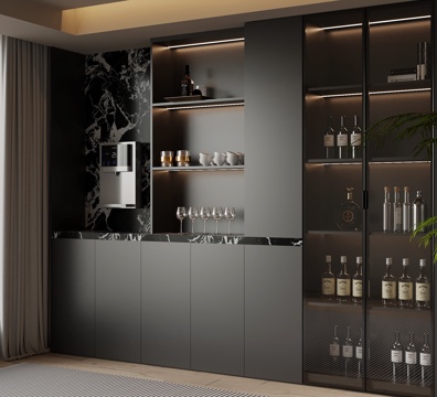  现代酒柜 餐边柜3d模型 