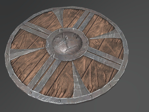  木盾道具艺术3d模型 