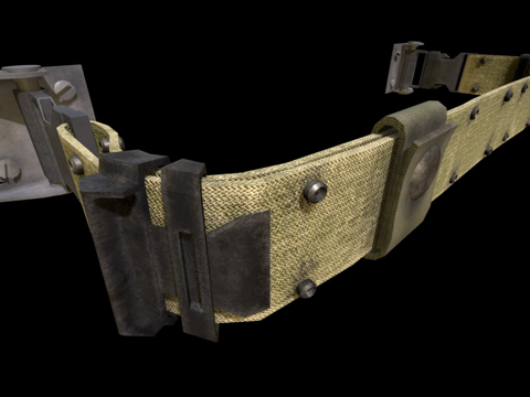  旧军用腰带3d模型 