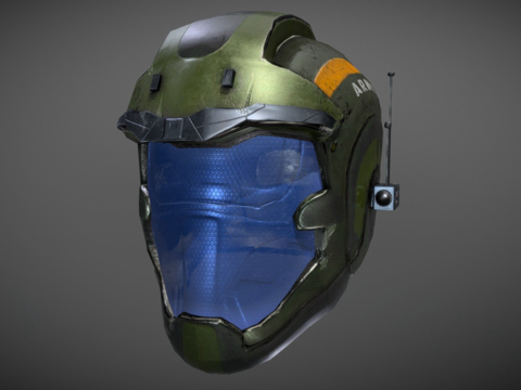  未来军队头盔3d模型 
