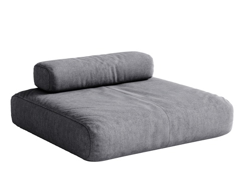  现代简约单人沙发 沙发 简约沙发 休闲沙发 矮凳 灰色沙发3d模型 