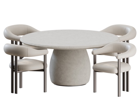  卡特兰意大利Greta Botero Argile餐桌椅套装3d模型 