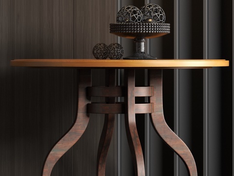  欧式简约餐桌3d模型 