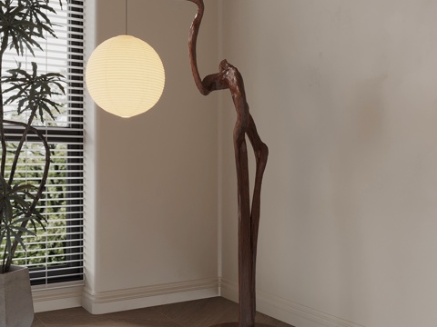 中古风落地灯su模型