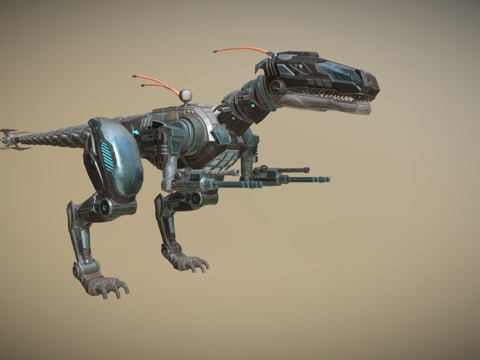  机甲迅猛龙3d模型 