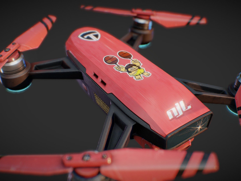  无人机无人飞行器3d模型 