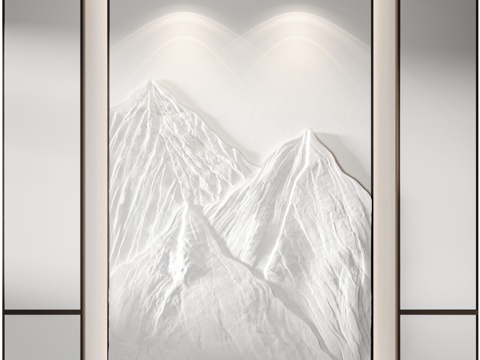  浮雕山脉3d模型 