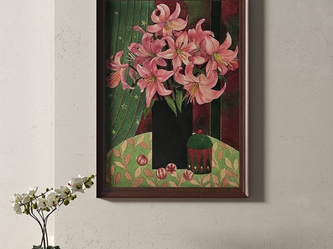  现代，中古，复古，简约，轻奢，装饰画3d模型 