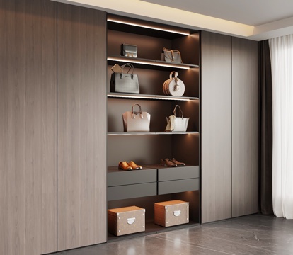 现代意式衣柜su模型