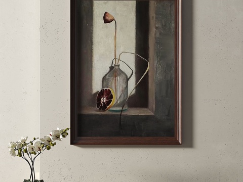  现代，中古，复古，简约，轻奢，装饰画3d模型 