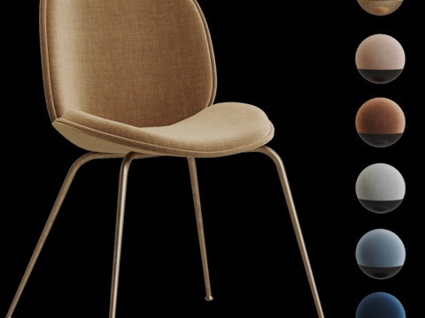  GUBI BEETLE餐椅6色可选3d模型 