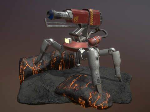  火焰喷射炮塔3d模型 