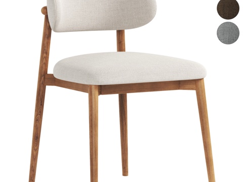  Heizer橡木餐椅3d模型 