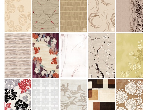  新中式 地毯3d模型 